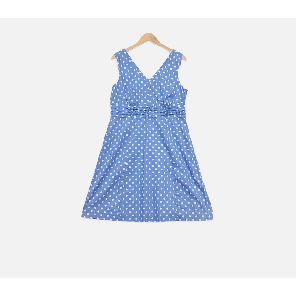 Boden Women's Riviera Dress Sz 12 Fit Flare Retro Rockabilly Polka Dot 50s Pinup